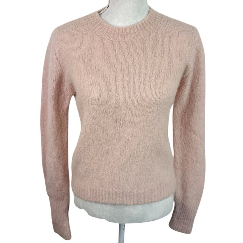J. Crew Point Sur Women's M Crew Alpaca Merino Bld Sweater Pink Cropped EUC